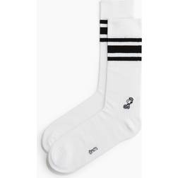 H&M Ribbade Strumpor - Vit/Snobben