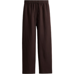 H&M Linen Blend Pants - Dark Brown