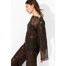 H&M Ladies Brown Lace Top - Brown