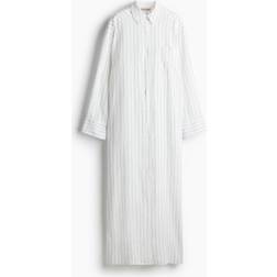 H&M Linen Blend Shirt Dress - White