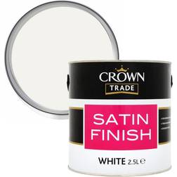 Crown Satin Wood Paint White 2.5L