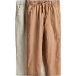 H&M Boys 2-Pack Linen-Blend Trousers - Beige