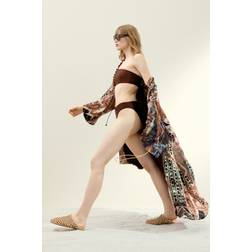 H&M One Shoulder Bikinitopp - Mörkbrun