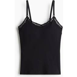 H&M Svart MAMA Amningslinne I Bomull Size S