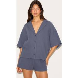 PrettyLittleThing Woven Short Sleeve Shirt - Grey