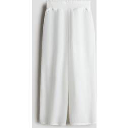 H&M Girls Smocked Crinkled Trousers - White