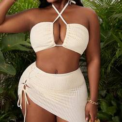 Shein Plus Size Women 3 Pieces Swimsuit Set - Jacquard