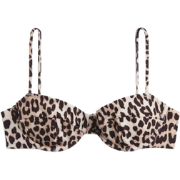 H&M Bikini Top - Light Beige/Leopard Print