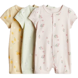 H&M Cotton Sleepsuits 3-Pack - Pink