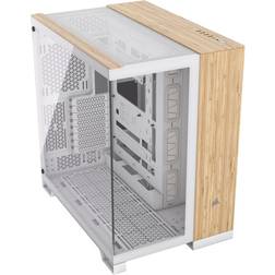 Corsair 6500X Tempered Glass White/Bamboo Wood