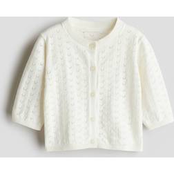 H&M Pointelle Knit Cardigan - White