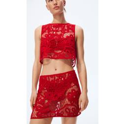 H&M Crochet-Look Beach Skirt - Red