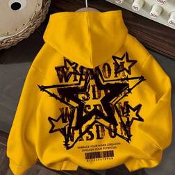 Shein Baby Boy Casual Minimalist Knitted Soft Hooded Pullover Sweatshirt - Autumn Yellow