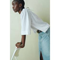 H&M Linen Blend Blouse - White