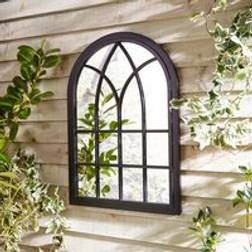 Dunelm Arched Window Indoor Outdoor - Black Wall Mirror
