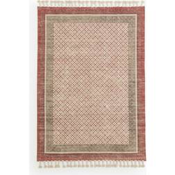 H&M Fringed Patterned Rug 140x200 Red