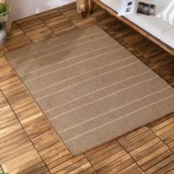 Yard Pentle Jute Effect Indoor Outdoor Rug 120 x 120 cm - Brown, Natural