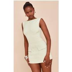PrettyLittleThing Sage Green Woven Pocket Detail Sleeveless Skort Playsuit