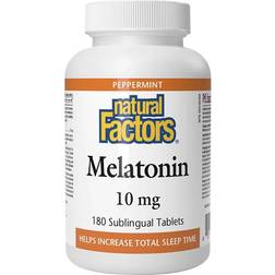 Natural Factors Melatonin 10 mg Pebermynte 180 Tabletter