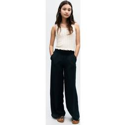 H&M Girls Smocked Crinkled Trousers - Grey