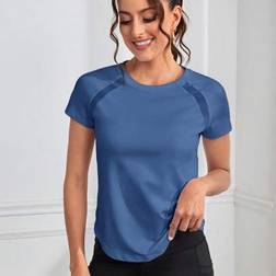 Shein Einfarbiges Lässiges Sport T-Shirt Minimalistischer Stil - Sommer
