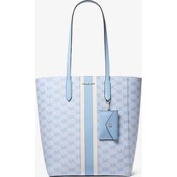 Michael Kors Vincent Large Logo Jacquard Tote Bag with Card Case - Blue
