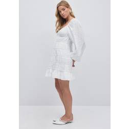 Gina Tricot Broderie Anglais Dress Miniklänningar - Vit