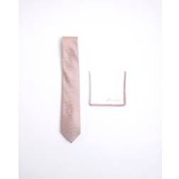 River Island Mens Pink Tie And Handkerchief Set - Pink