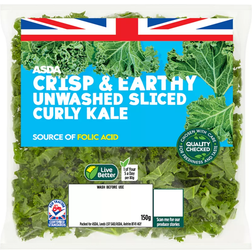 Asda Crisp & Earthy Unwashed Sliced Curly Kale 150g 1pack