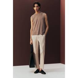H&M Cropped Bukser Slim Fit - Beige