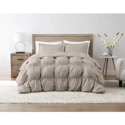 Truly Soft Oversized Puffer Comforter Set 3 Piece Bedspread Beige (228.6x248.9cm)