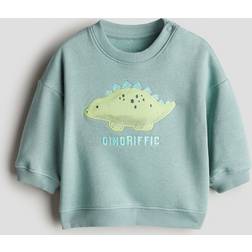 H&M Turkos Sweatshirt Med Motiv - Turkos/Dinoriffic