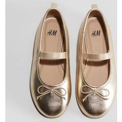 H&M Girls Gold Ballet Pumps - Gold