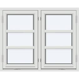Lyxfönster 5-1205 Aluminium, Trä Sidohängt fönster 2-glasfönster 98x48cm