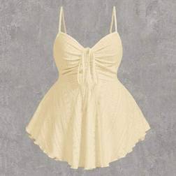 Shein Gelbes Strick-Camisole-Westentop für Damen - Sommerurlaub