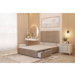 Somnior Austin Divan Base with 2 Storage Drawers and Headboard Velvet Super King Continental Bed