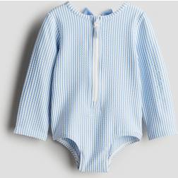 H&M Badedragt Med Lange Ærmer - Blå