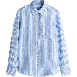 H&M Linen Shirt - Blue/Striped