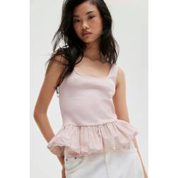 H&M Dam Rosa Linne Med Puffig Nederkant - Dimrosa