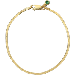 Ani Jewels Herringbone Bracelet - Gold/Green