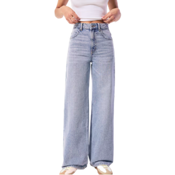 Pull&Bear High Rise Wide Leg Jeans - Blue