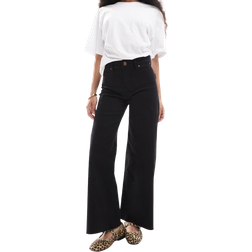 Stradivarius Petite Wide Leg Jeans - Black