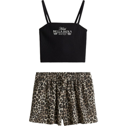 H&M Sort 2-Delt Sæt Med Stroptop Og Shorts -