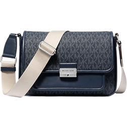 Michael Kors Bradshaw Medium Signature Logo Messenger Bag - Admiral