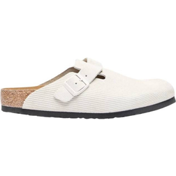Birkenstock Boston Suede Embossed - Corduroy Antique White
