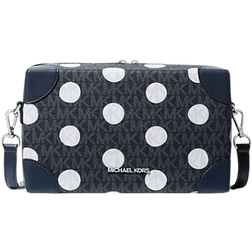 Michael Kors Jeanie Small Polka Dot Signature Logo Trunk Crossbody Bag - Navy