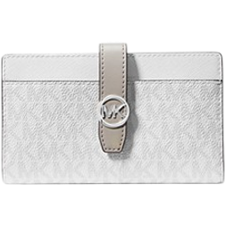 Michael Kors Greenwich Medium Signature Logo Wallet - Optic White