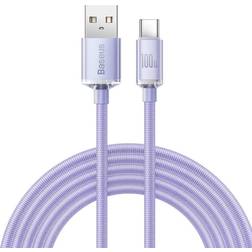 Baseus Crystal Shine 100W USB A - USB C M-M Purple 2m