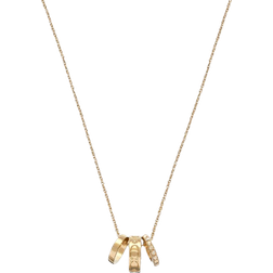 Coach Kissing C Rondell Necklace - Gold/Transparent