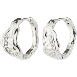 Pilgrim Pia Hoops Earrings - Silver/Transparent
